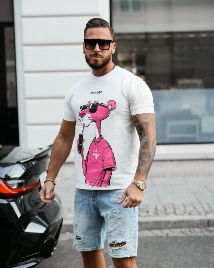 T-shirt męski OLAVOGA HILLER 2025 ecru - FashionPlace - 1