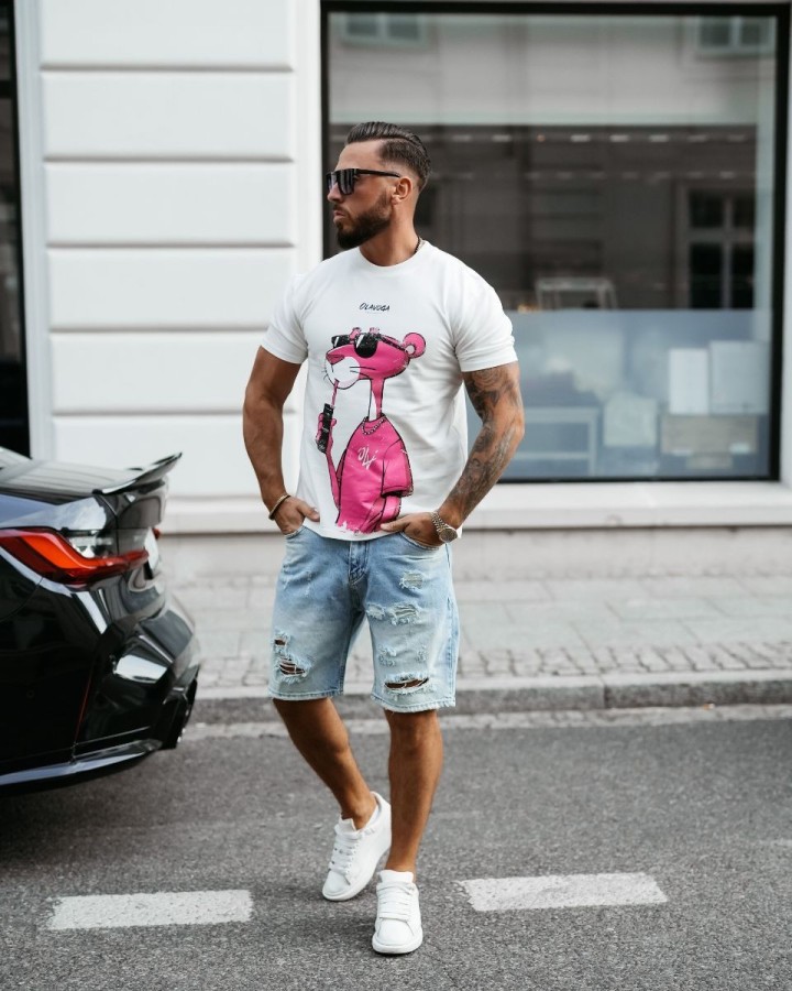 T-shirt męski OLAVOGA HILLER 2025 ecru - FashionPlace - 2