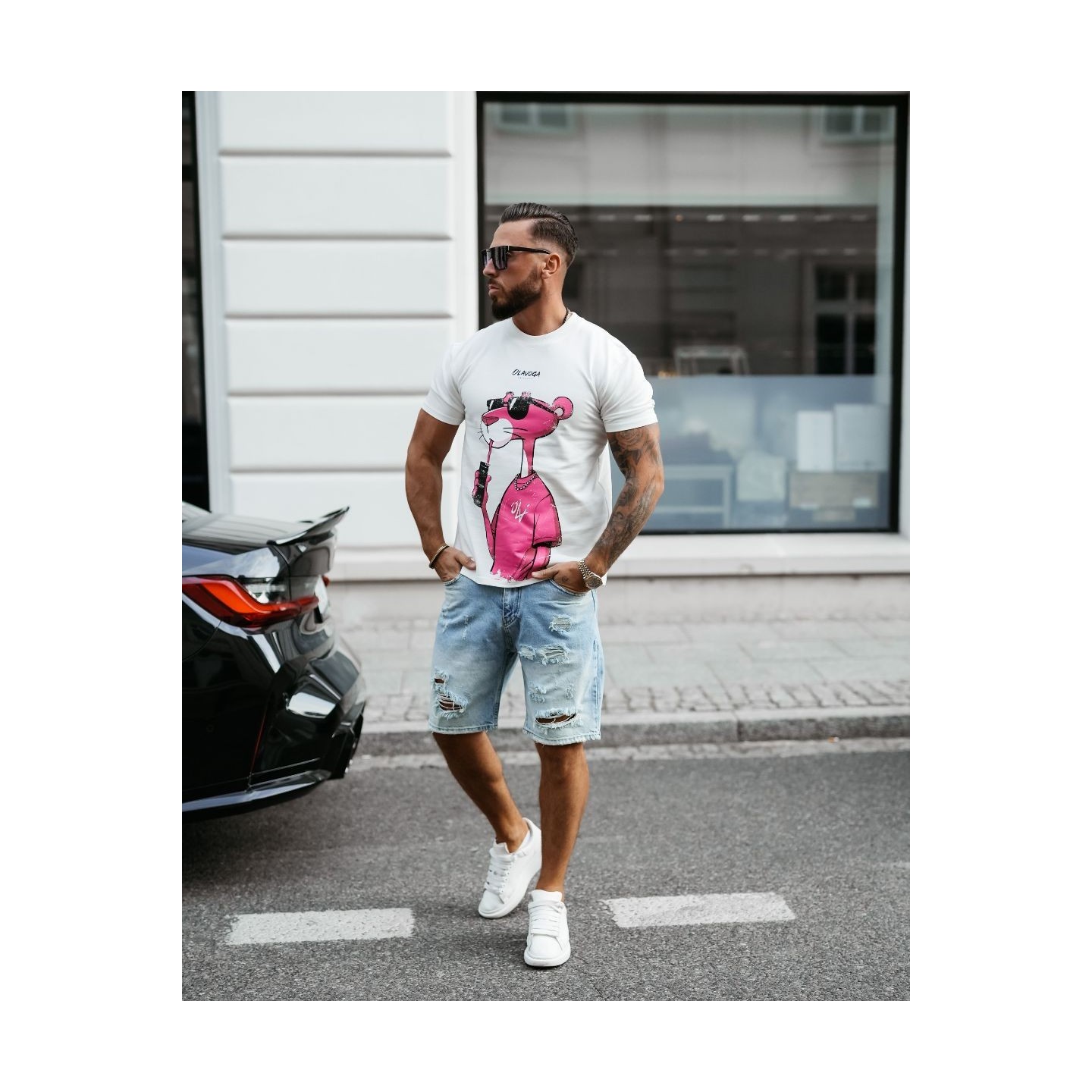 T-shirt męski OLAVOGA HILLER 2025 ecru - FashionPlace - 2