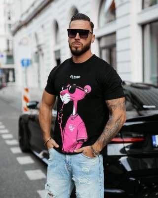 T-shirt męski OLAVOGA HILLER 2025 czerń - FashionPlace - 1