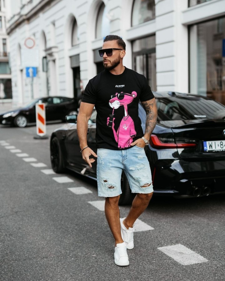 T-shirt męski OLAVOGA HILLER 2025 czerń - FashionPlace - 2
