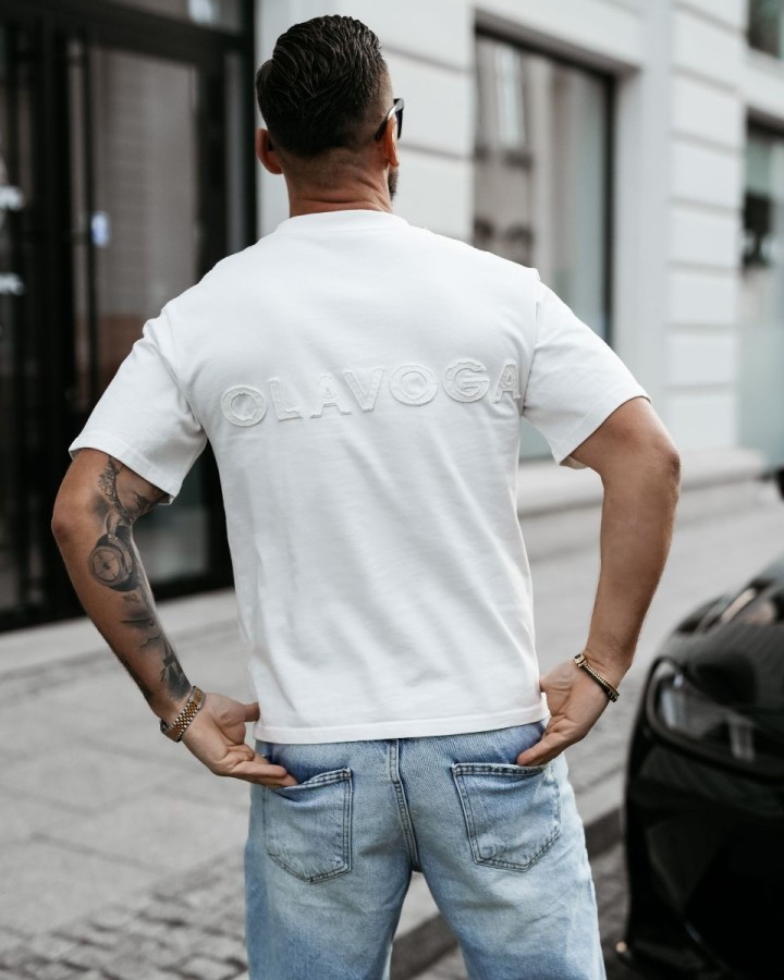 T-shirt męski OLAVOGA SHADOW LUXE 2025 ecru - FashionPlace - 3