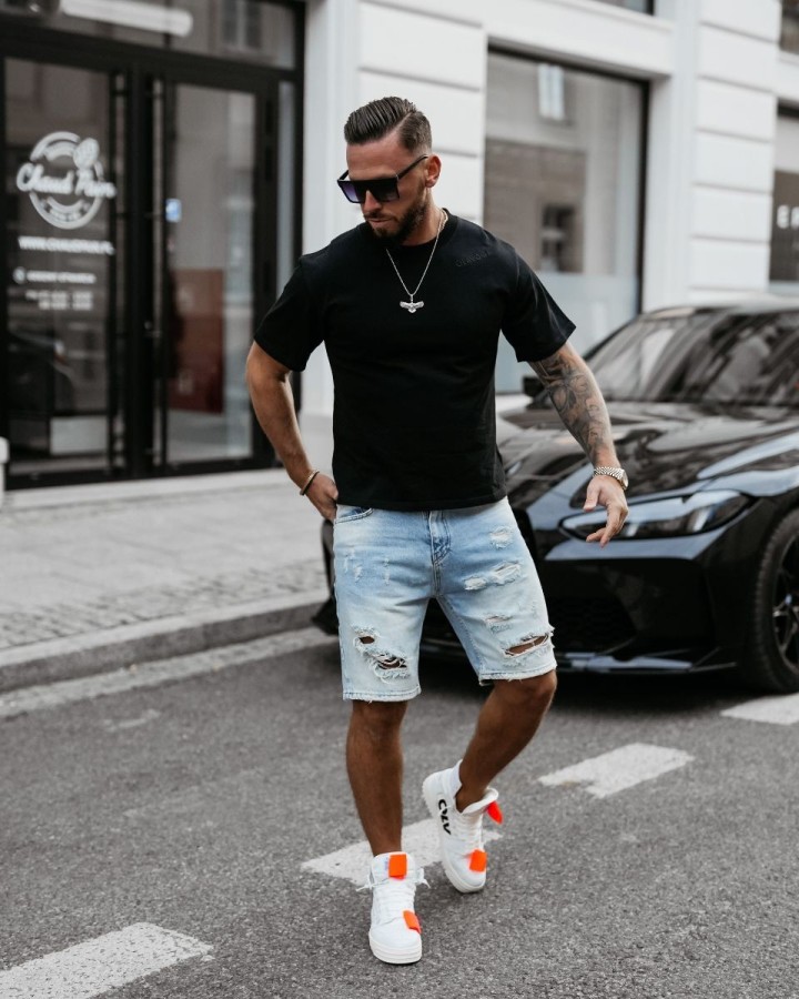 T-shirt męski OLAVOGA SHADOW LUXE 2025 czerń - FashionPlace - 1