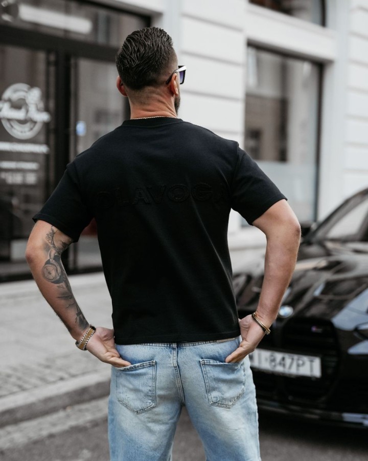 T-shirt męski OLAVOGA SHADOW LUXE 2025 czerń - FashionPlace - 2