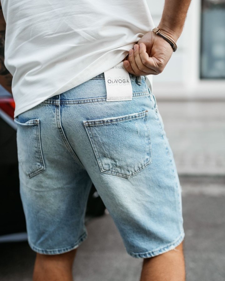 Spodenki jeansowe męskie OLAVOGA DRIFT 2025 niebieskie - FashionPlace - 3