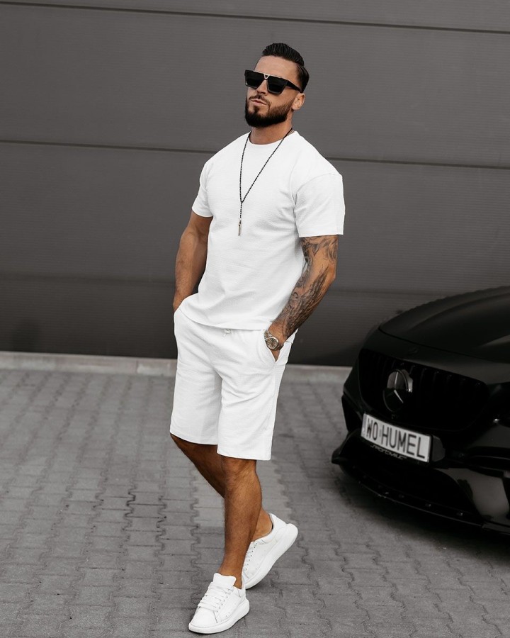 Komplet męski OLAVOGA XEAR 2025 ecru - FashionPlace - 1