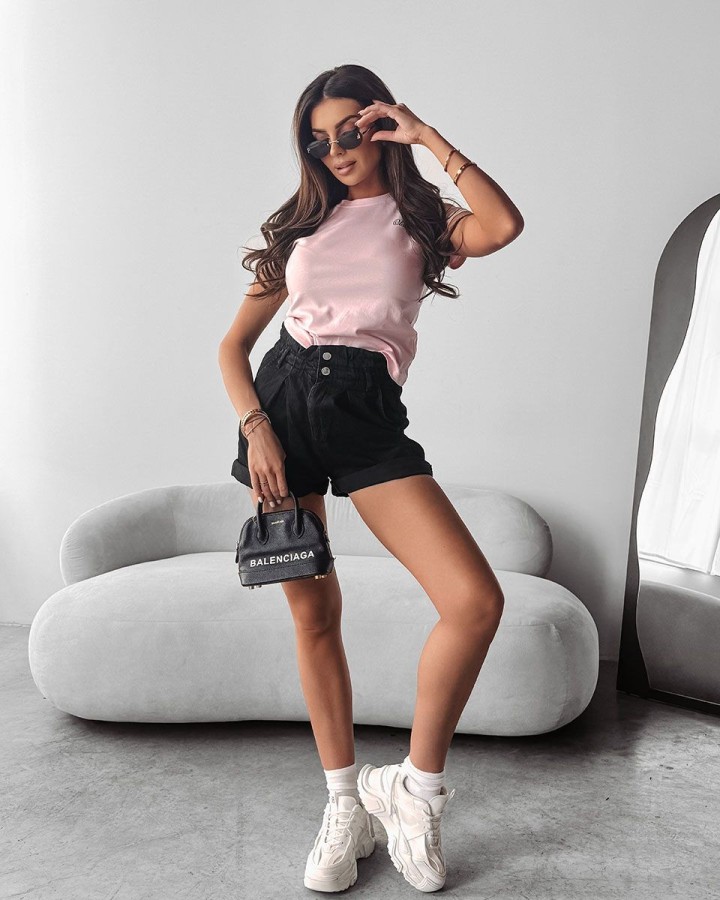 Spodenki jeansowe damskie OLAVOGA ROOT 2025 czerń - FashionPlace - 2