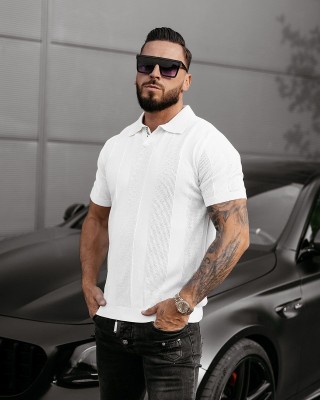 Koszulka polo męska OLAVOGA REER 2025 ecru - FashionPlace - 1