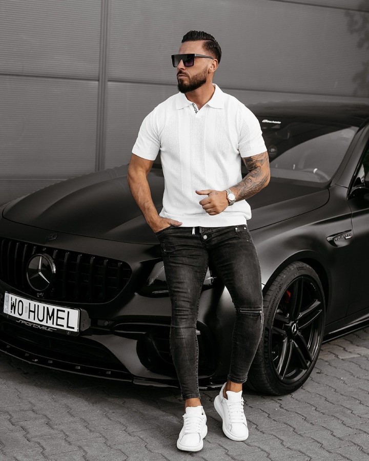 Koszulka polo męska OLAVOGA REER 2025 ecru - FashionPlace - 2
