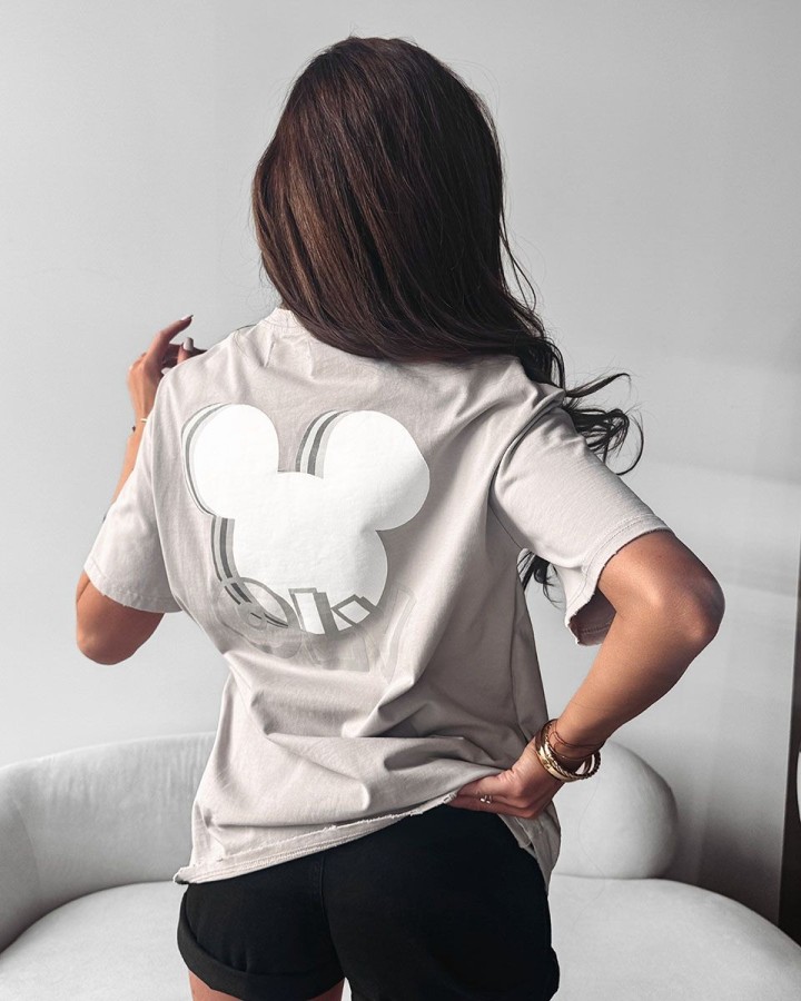 T-shirt damski OLAVOGA BESCO 2025 szary - FashionPlace - 2