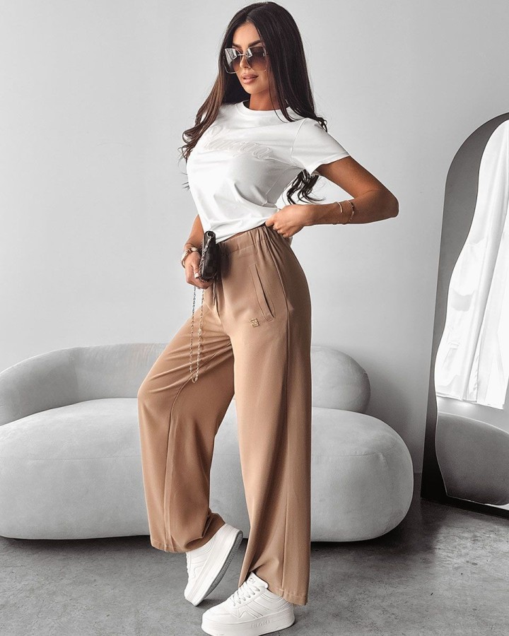 Spodnie damskie OLAVOGA MIAL 2025 ciemny beż - FashionPlace - 2