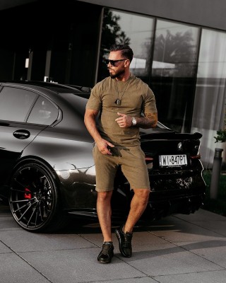 T-shirt męski OLAVOGA XATO 2025 khaki - FashionPlace - 1