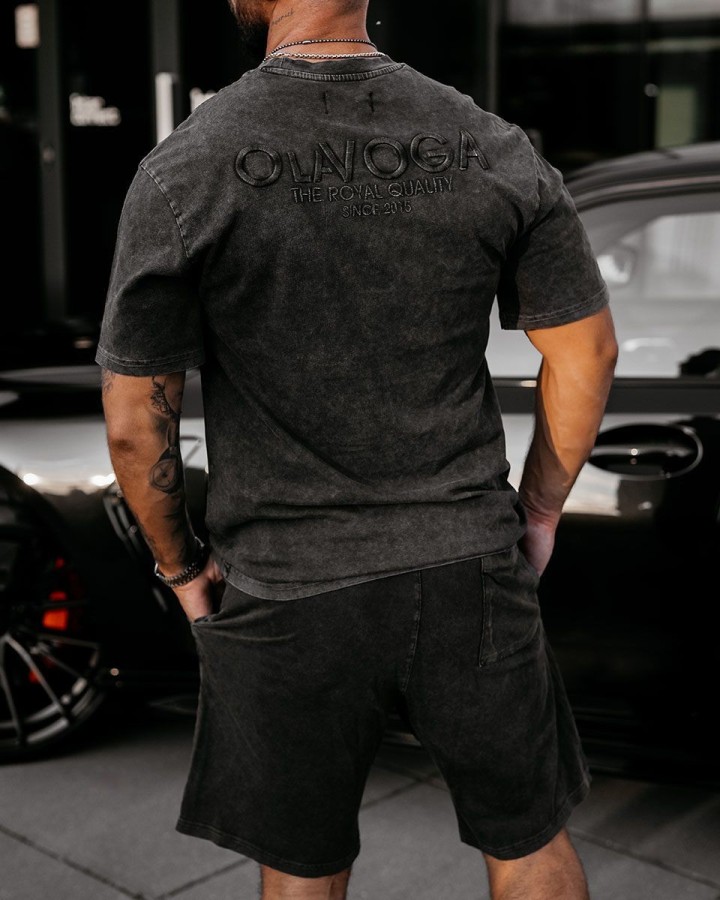 T-shirt męski OLAVOGA XATO 2025 czerń - FashionPlace - 1