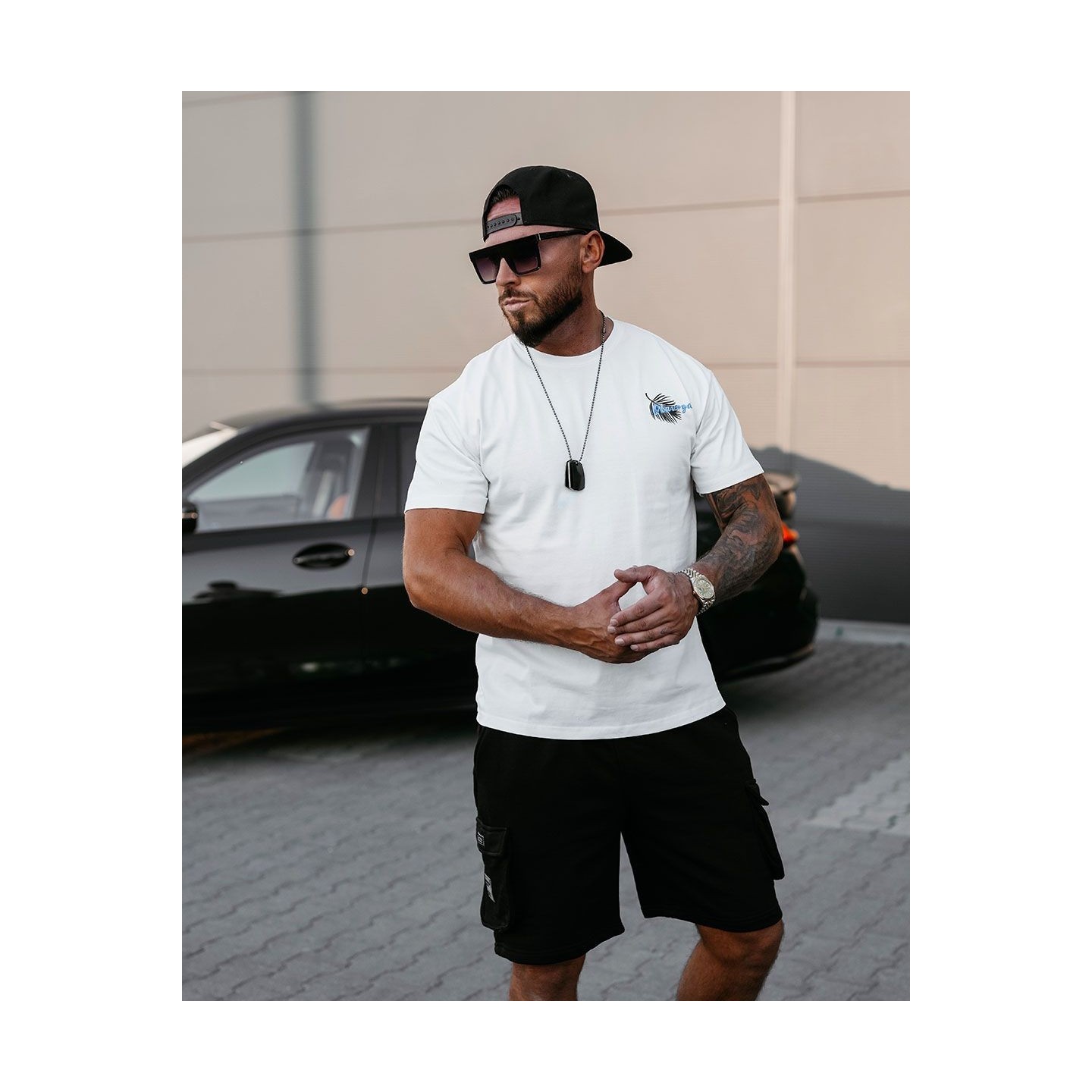 T-shirt męski OLAVOGA PALM WAVE 2025 ecru - FashionPlace - 2