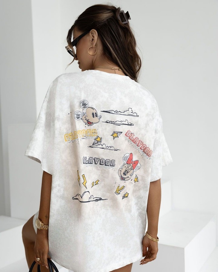 T-shirt damski OLAVOGA BASS 2025 ecru - FashionPlace - 5