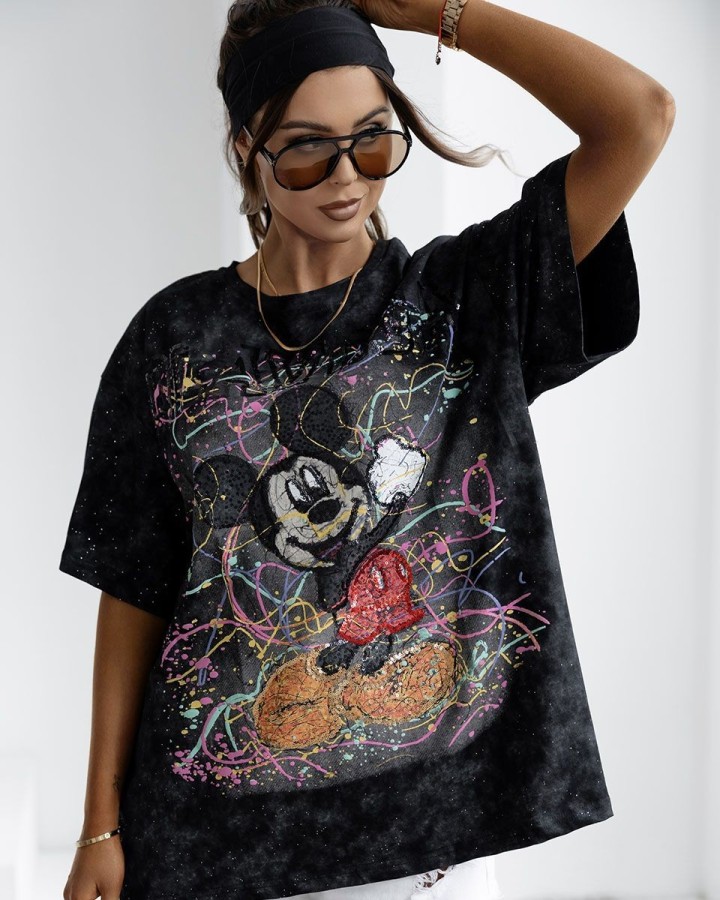 T-shirt damski OLAVOGA BASS 2025 czerń - FashionPlace - 3