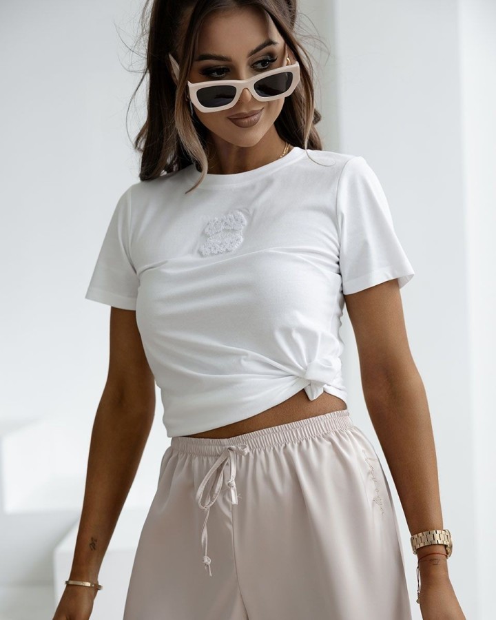 T-shirt damski OLAVOGA LOE 2025 ecru - FashionPlace - 3