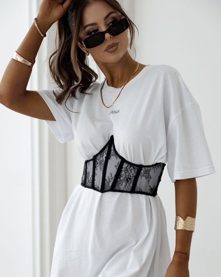 T-shirt damski z gorsetem OLAVOGA CENIR 2025 biały - FashionPlace - 4