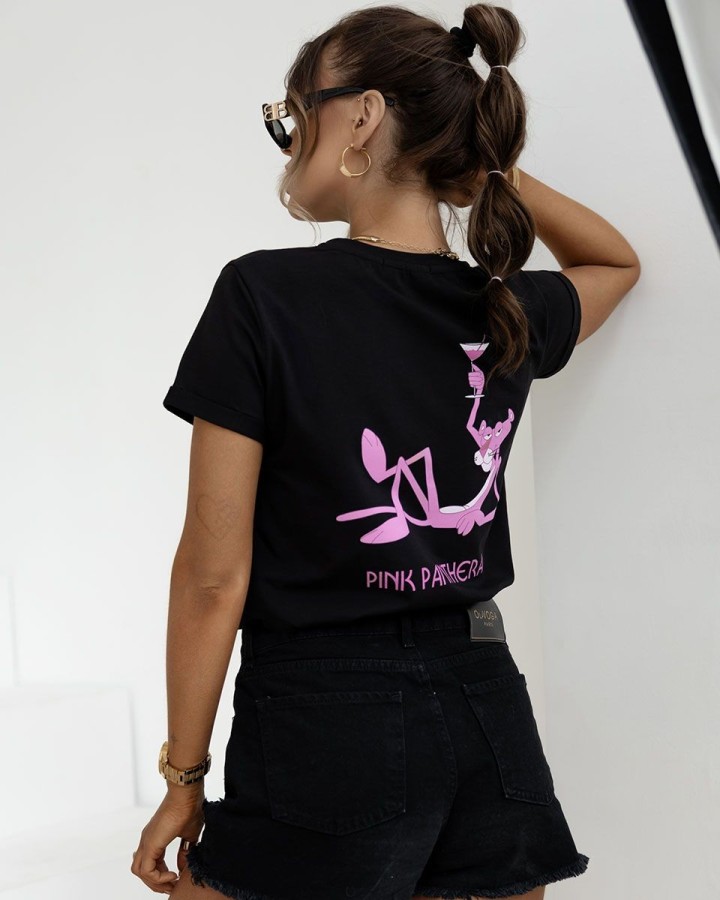 T-shirt damski OLAVOGA PORT 2025 czerń - FashionPlace - 1