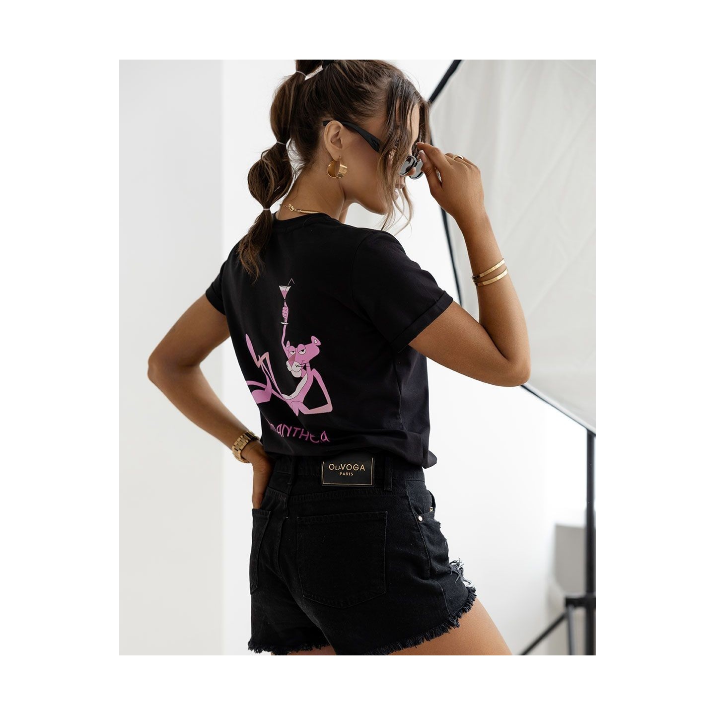 T-shirt damski OLAVOGA PORT 2025 czerń - FashionPlace - 3