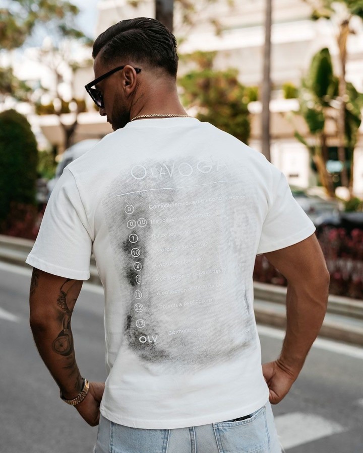 T-shirt męski OLAVOGA SMOKE 2025 ecru - FashionPlace - 2