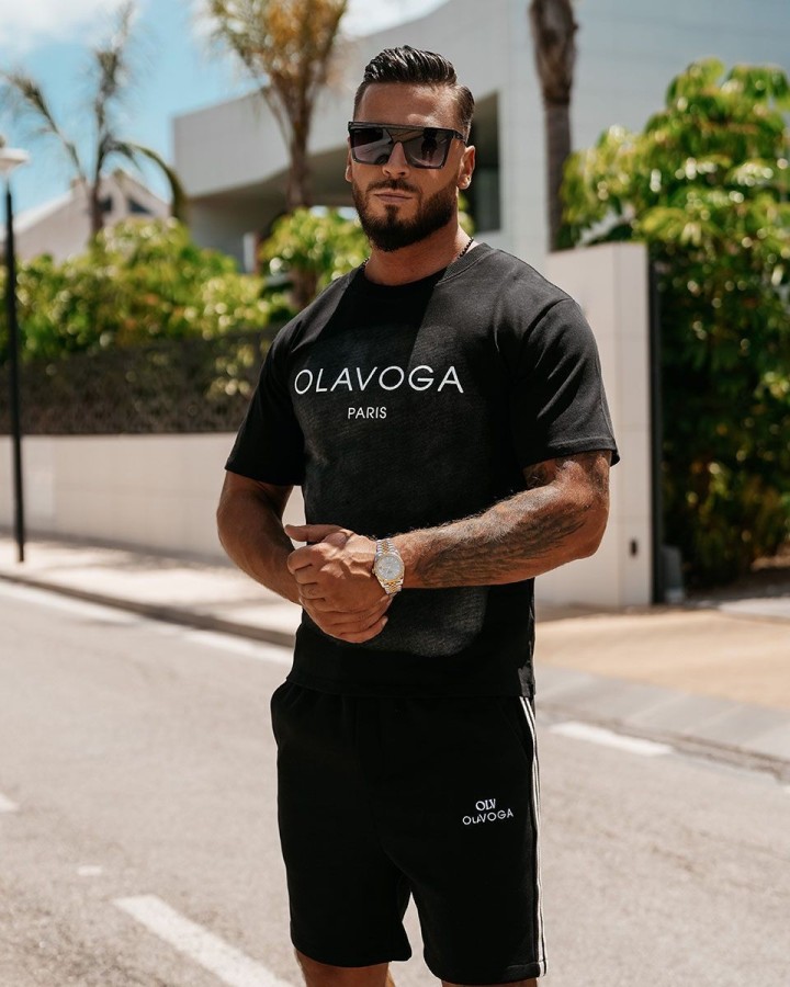T-shirt męski OLAVOGA SMOKE 2025 czerń - FashionPlace - 2