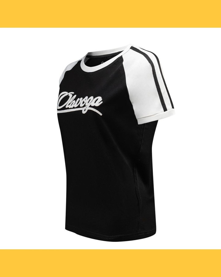 T-shirt damski OLAVOGA BOLD&BASIC 2025 czarny-ecru - FashionPlace - 5