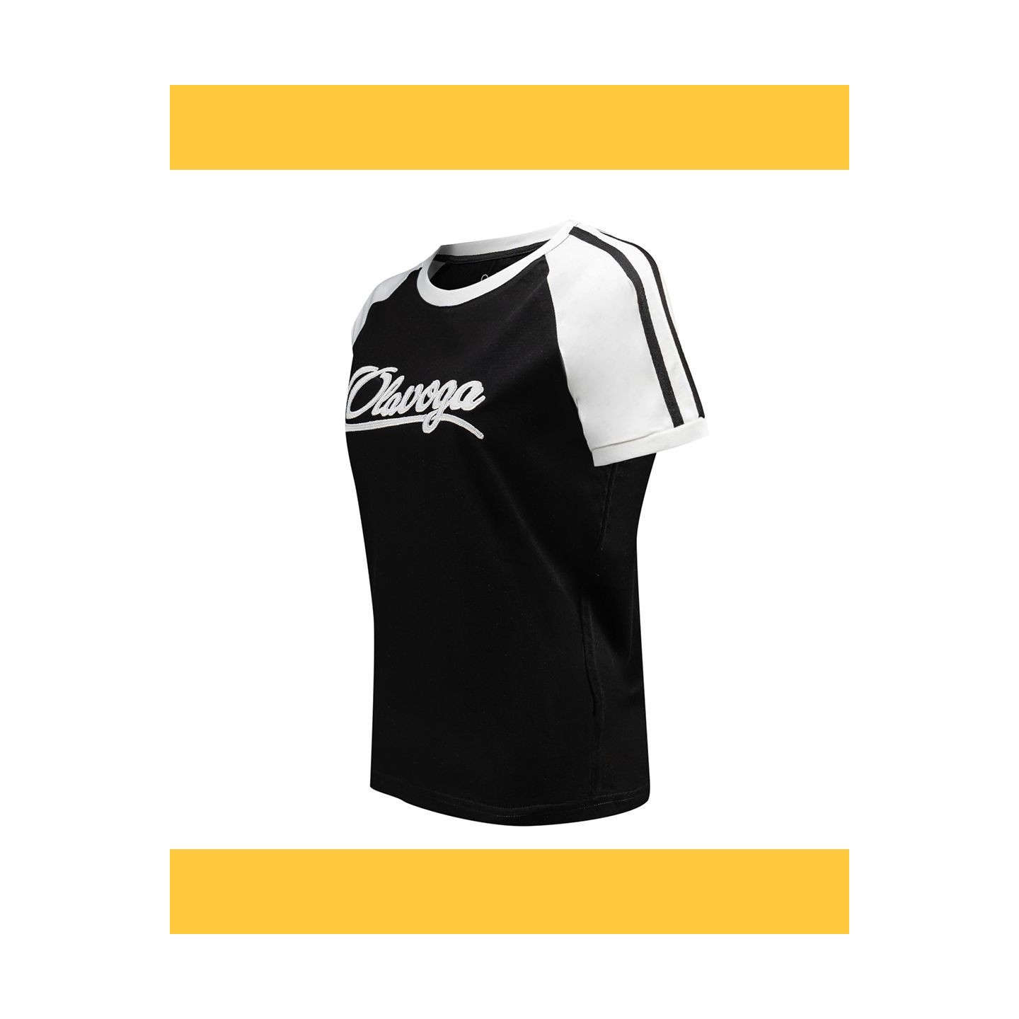 T-shirt damski OLAVOGA BOLD&BASIC 2025 czarny-ecru - FashionPlace - 5