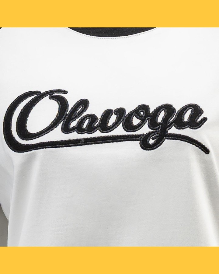 T-shirt damski OLAVOGA BOLD&BASIC 2025 ecru-czarny - FashionPlace - 4