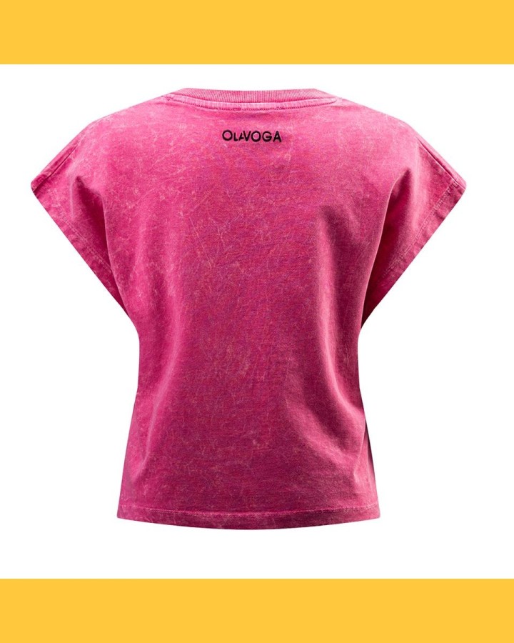 T-shirt damski OLAVOGA NEXIA 2025 neon róż - FashionPlace - 6