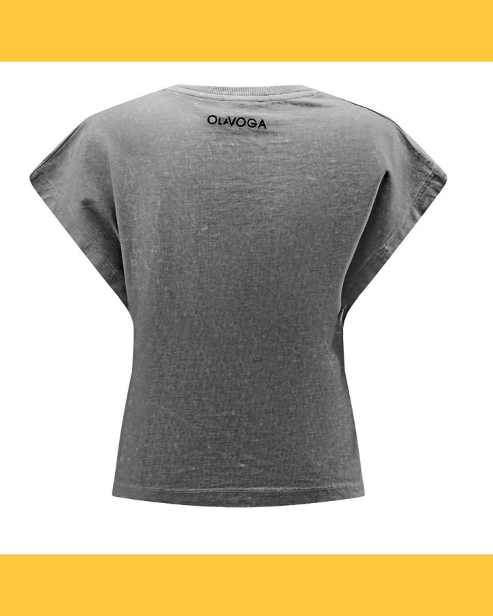 T-shirt damski OLAVOGA NEXIA 2025 jasny szary - FashionPlace - 5