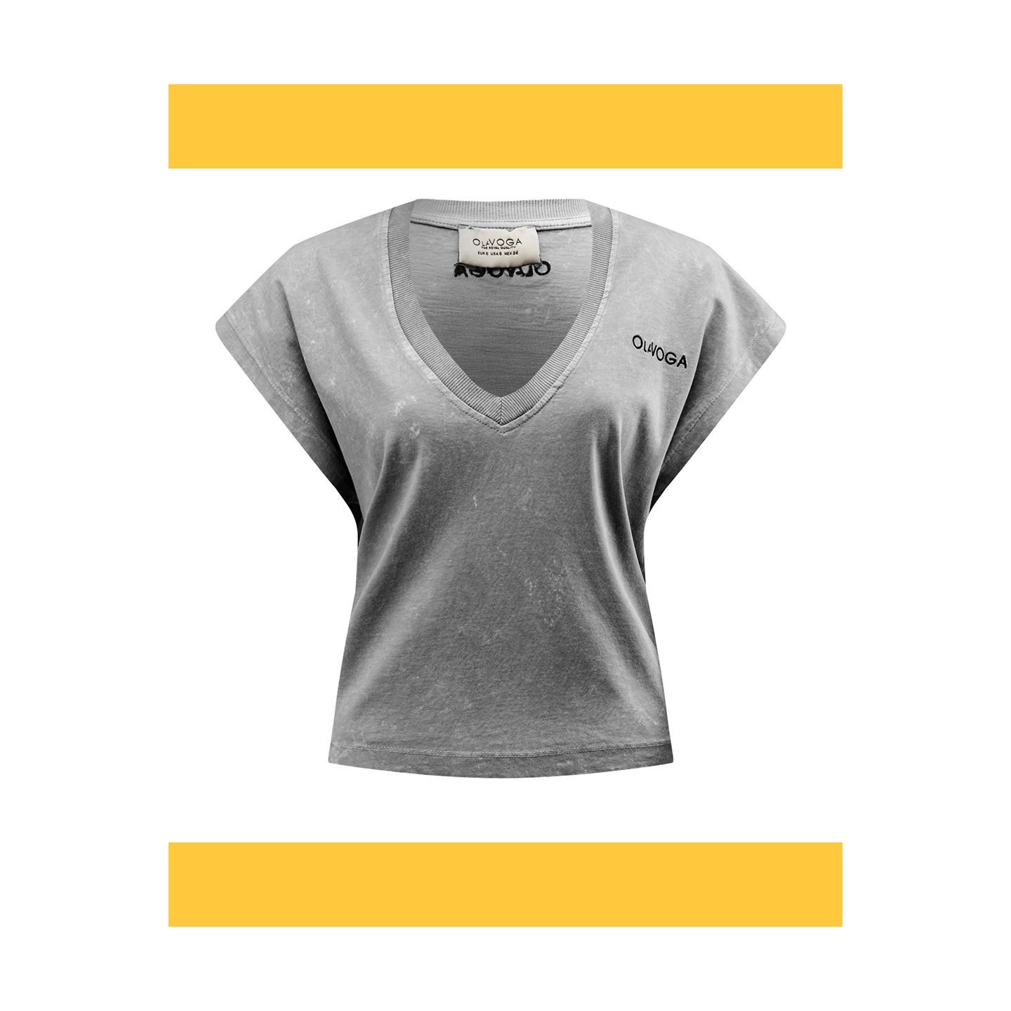 T-shirt damski OLAVOGA NEXIA 2025 jasny szary - FashionPlace - 7
