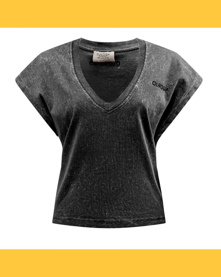 T-shirt damski OLAVOGA NEXIA 2025 ciemny szary - FashionPlace - 5