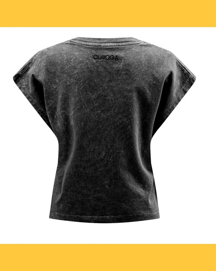 T-shirt damski OLAVOGA NEXIA 2025 ciemny szary - FashionPlace - 7