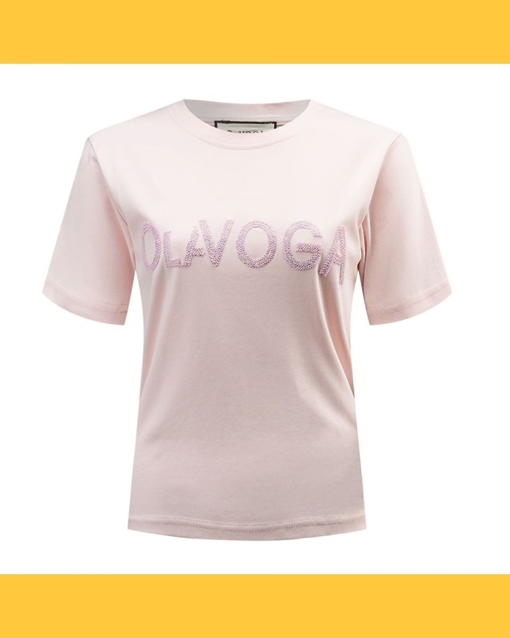 T-shirt damski OLAVOGA VITAL 2025 pudrowy róż - FashionPlace - 3