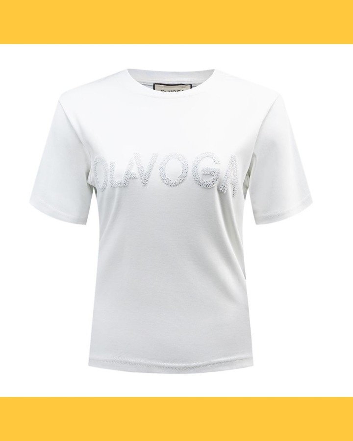 T-shirt damski OLAVOGA VITAL 2025 ecru - FashionPlace - 3