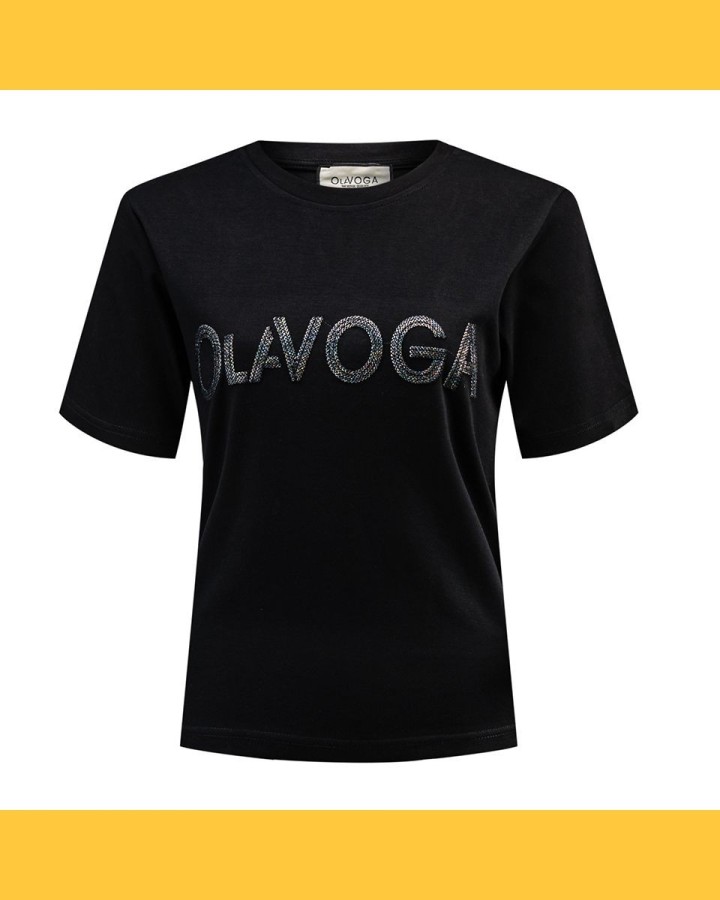 T-shirt damski OLAVOGA VITAL 2025 czerń - FashionPlace - 4