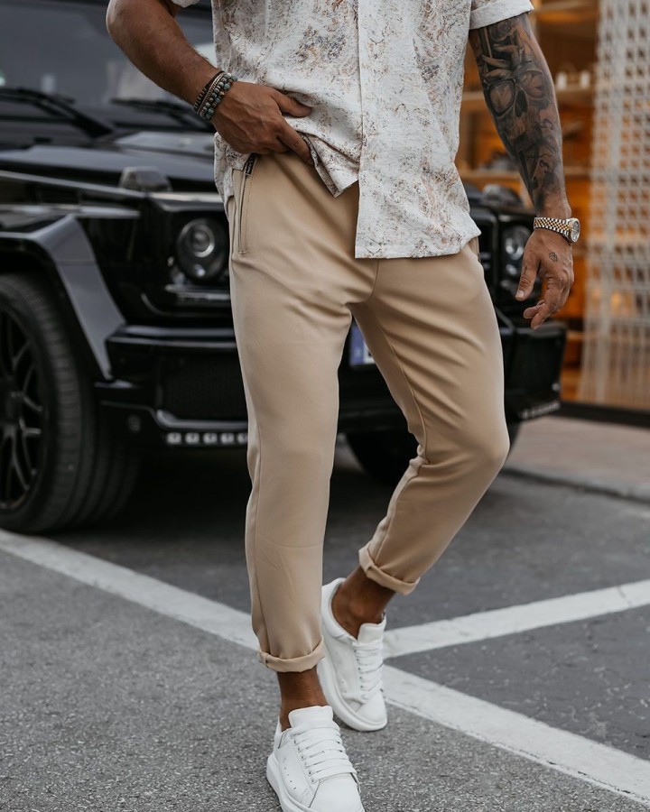Spodnie męskie OLAVOGA WESTON 2025 beż - FashionPlace - 2