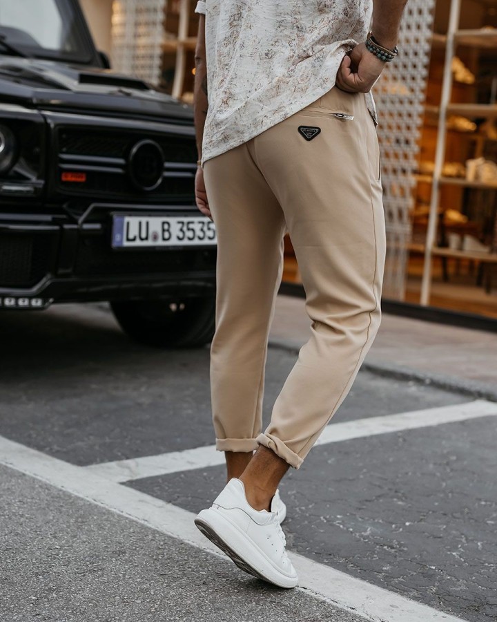 Spodnie męskie OLAVOGA WESTON 2025 beż - FashionPlace - 3