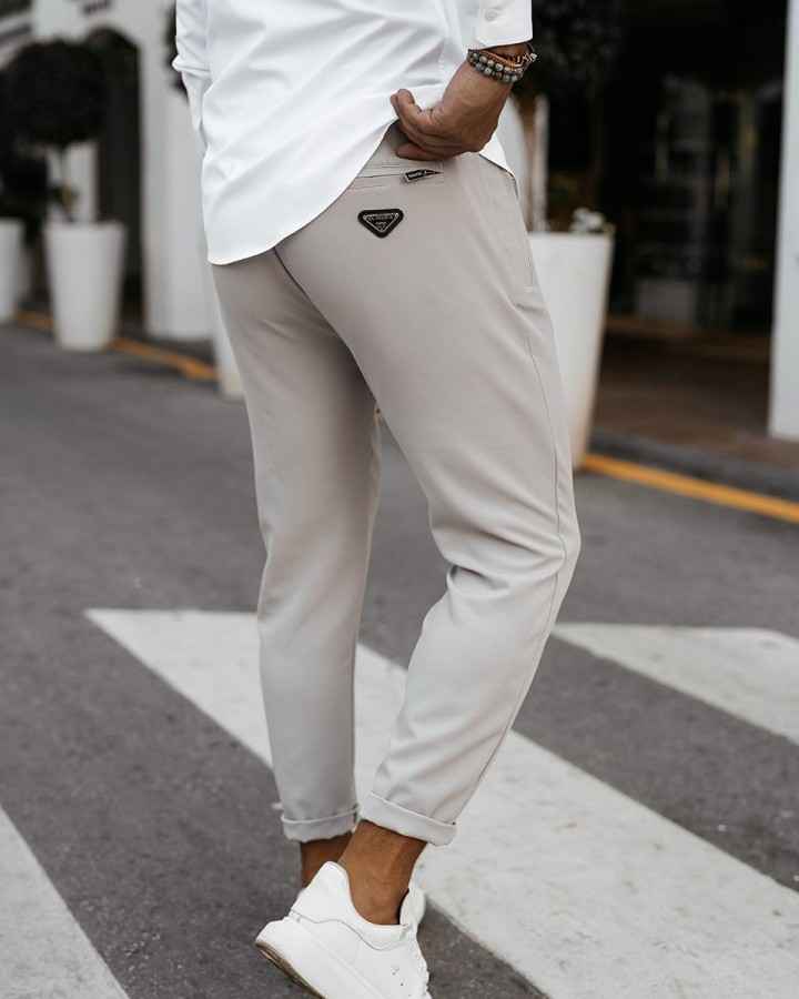 Spodnie męskie OLAVOGA WESTON 2025 ecru - FashionPlace - 4