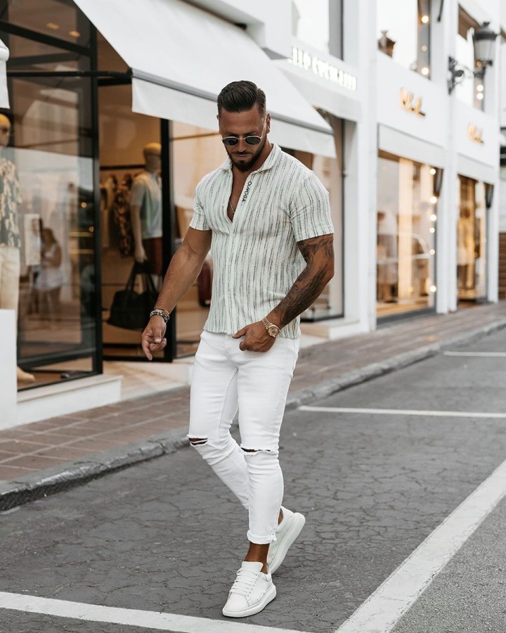 Koszula męska OLAVOGA PORDE 2025 zielony - FashionPlace - 3