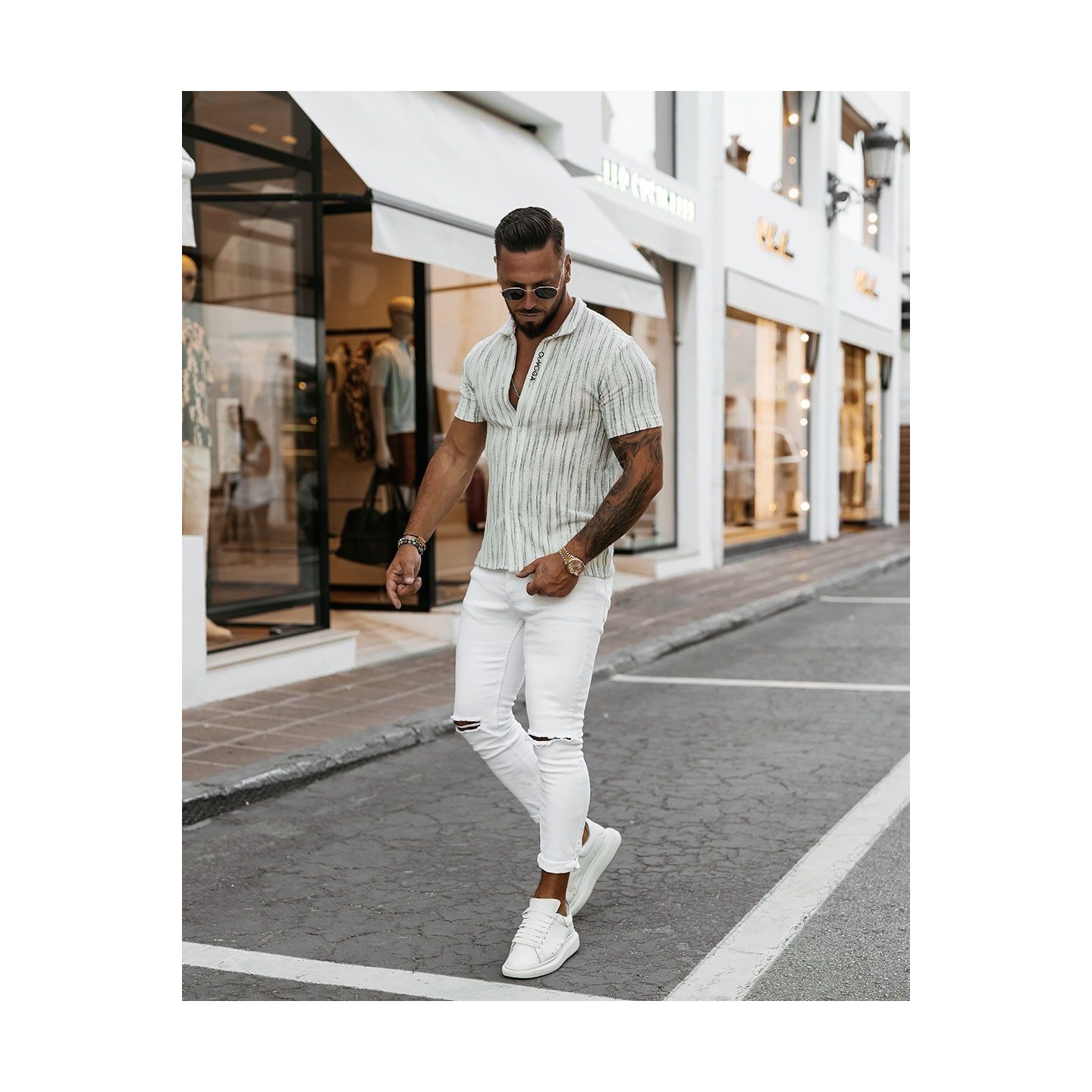 Koszula męska OLAVOGA PORDE 2025 zielony - FashionPlace - 3
