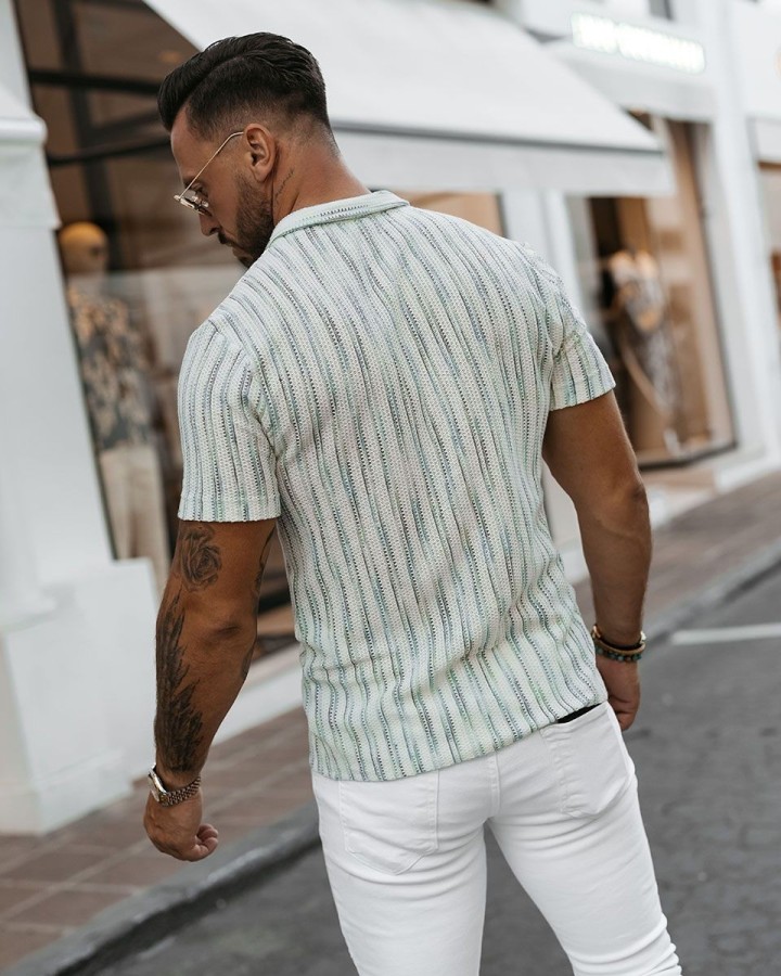 Koszula męska OLAVOGA PORDE 2025 niebieski - FashionPlace - 2