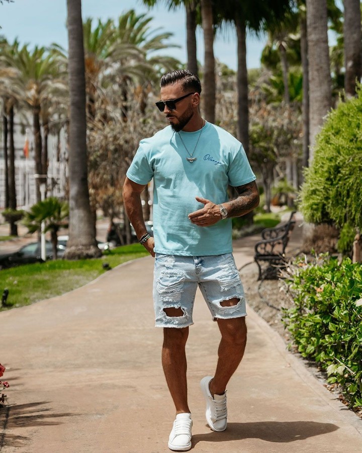 T-shirt męski OLAVOGA BLUE HARMONY 2025 niebieski - FashionPlace - 3
